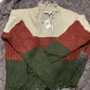 BNWT HYFVE Destructed Sweater, Size: Large